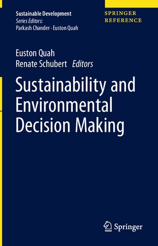 Sustainability and Environmental Decision Making (Sustainable Development)