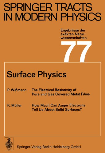 Surface Physics (Springer Tracts in Modern Physics)