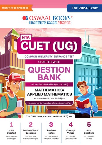 Oswaal NTA CUET (UG) Question Bank Chapterwise & Topicwise Mathematics/Applied Math (For 2024 Exam)