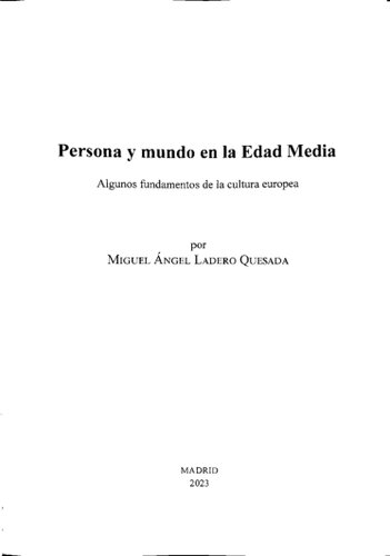 Persona y mundo en la Edad Media: Algunos fundamentos de la cultura europea