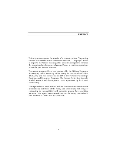 Improving Army Planning for Future Multinational Coalition Operations