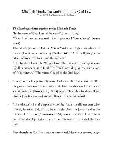 Mishneh Torah English, translated by Rabbi Eliyahu Touger