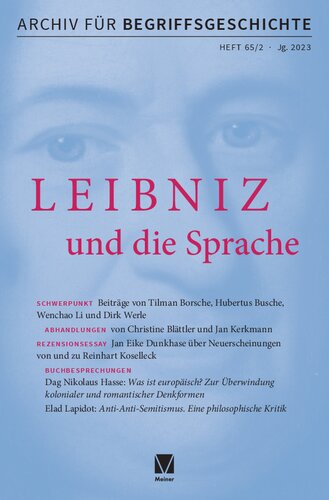 Archiv für Begriffsgeschichte, Band 65,2: Schwerpunkt: Leibniz und die Sprache
