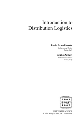 Introduction to Distribution Logistics (Statistics in Practice)