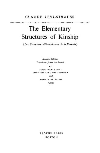 The Elementary Structures of Kinship