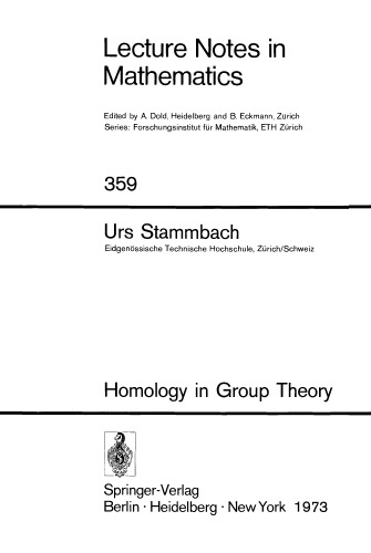 Homology in Group Theory