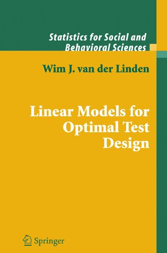 Linear Models for Optimal Test Design (Statistics for Social and Behavioral Sciences)