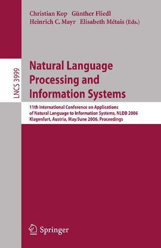 Natural Language Processing and Information Systems (Information Systems and Applications, incl. Internet/Web, and HCI)