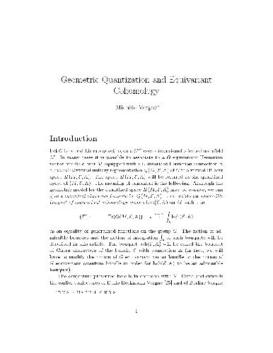 Geometric quantization and cohomology (ECM-92)