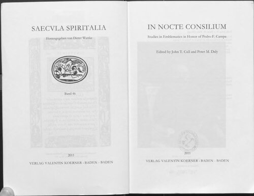 In nocte consilium studies in emblematics in honor of Pedro F. Campa