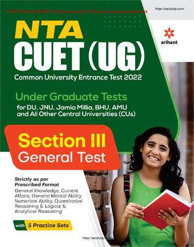 Arihant NTA CUET UG Exam Guide For Section 3 General Test With Practice Sets and Solved Paper For 2024 Exams