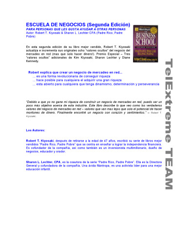 Escuela de Negocios   Business School (Padre Rico)  Spanish