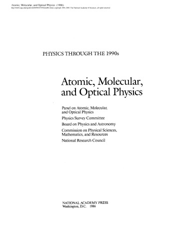 Atomic, Molecular, and Optical Physics