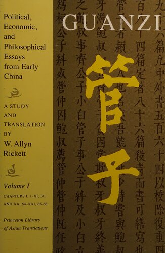 Guanzi: Political, Economic, and Philosophical Essays from Early China