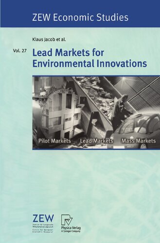 Lead Markets for Environmental Innovations (ZEW Economic Studies, 27)