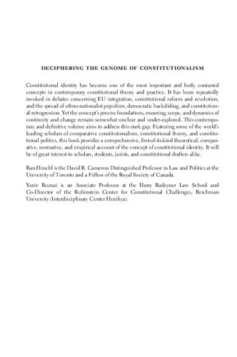 Deciphering the Genome of Constitutionalism: The Foundations and Future of Constitutional Identity