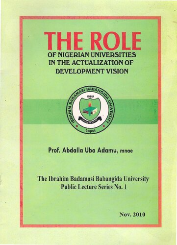 The Role of Nigerian Universities in Development Vision