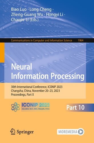 Neural Information Processing: 30th International Conference, ICONIP 2023, Changsha, China, November 20–23, 2023, Proceedings, Part X (Communications in Computer and Information Science)