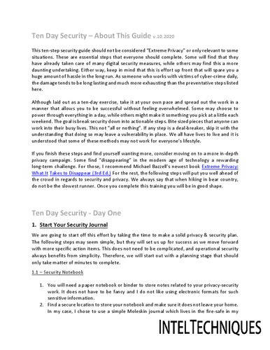 IntelTechniques Security Essentials 10 Day Guide v10.2020