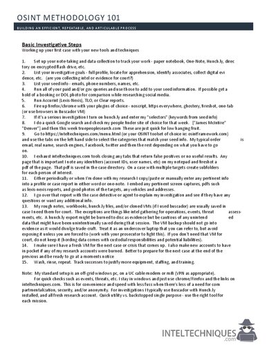 OSINT Methodology 101