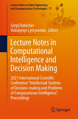 Lecture Notes in Computational Intelligence and Decision Making: 2021 International Scientific Conference 