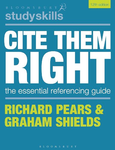 Cite Them Right The Essential Referencing Guide 12th edition
