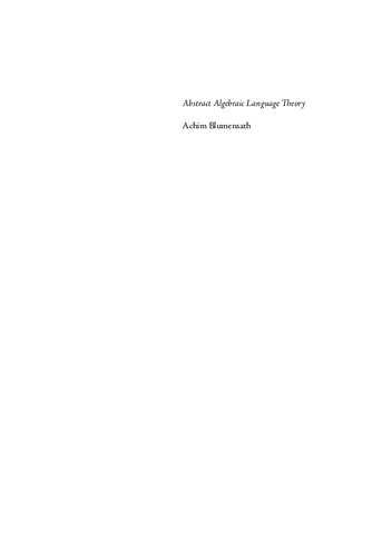 Abstract Algebraic Language Theory