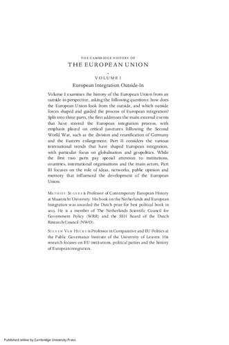 The Cambridge History of the European Union: Volume 1, European Integration Outside-In