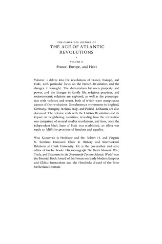 The Cambridge History of the Age of Atlantic Revolutions: Volume 2, France, Europe, and Haiti