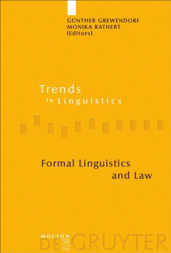 Formal Linguistics and Law (Trends in Linguistics. Studies and Monographs)