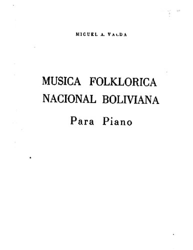 Musica Folklorica Nacional Boliviana para Piano