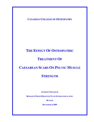 The effect of osteopathic treatment of Cesarean section Scars on pelvic muscle strength, Revised Master Thesis