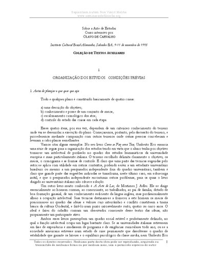 Sobre a arte de estudar: curso intensivo