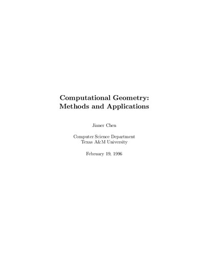 Computational Geometry: Methods and Applications