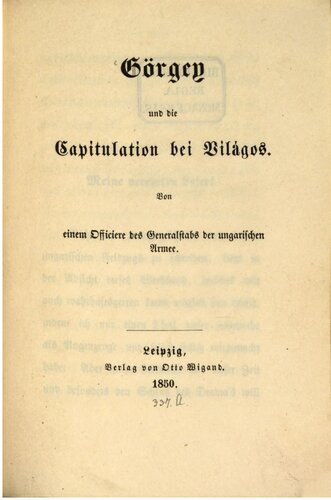 Görgey und die Capitulation [Kapitulation] von Világos