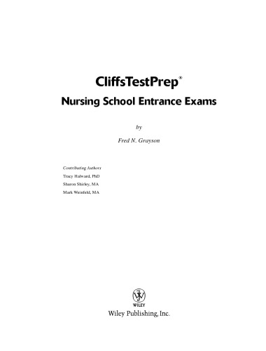Nursing School Entrance Exam (CliffsTestPrep)