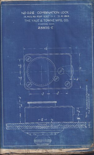 Yale & Towne Combination Lock Blueprints Collection