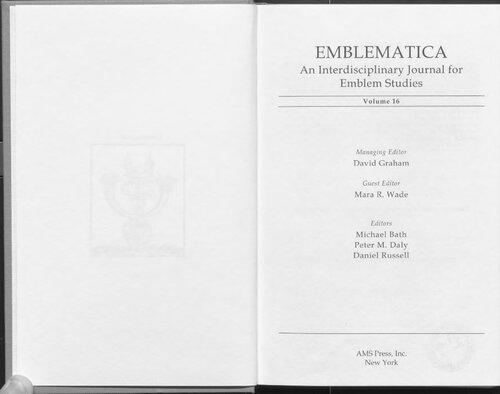 Emblematica : an interdisciplinary journal for emblem studies 2008