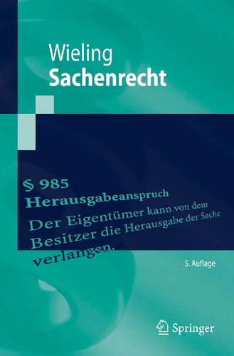 Sachenrecht (Springer-Lehrbuch) (German Edition)