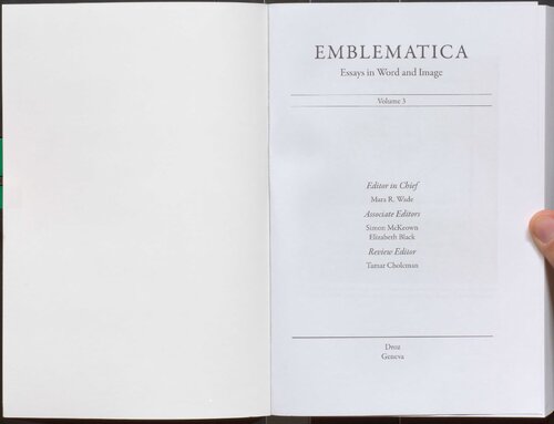 Emblematica : an interdisciplinary journal for emblem studies 2020