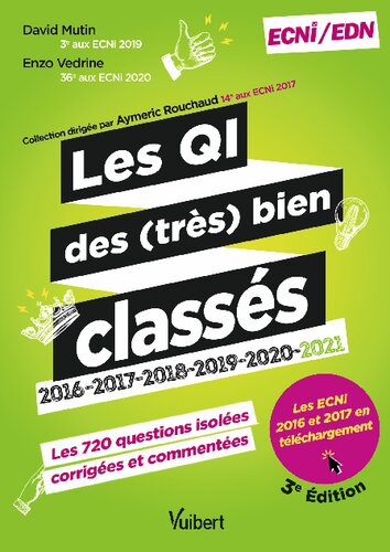 Les questions isolées des (très) bien classés pour les ECNi/EDN: 2016-2017-2018-2019-2020-2021