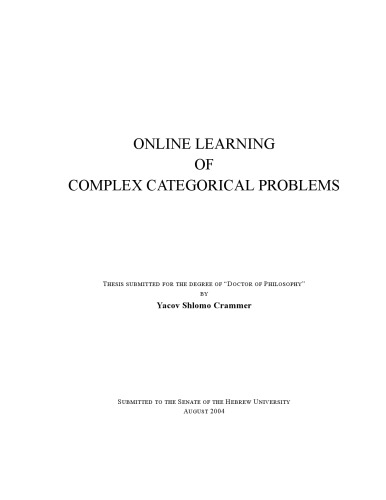 Online Learning of Complex Categorical Problems