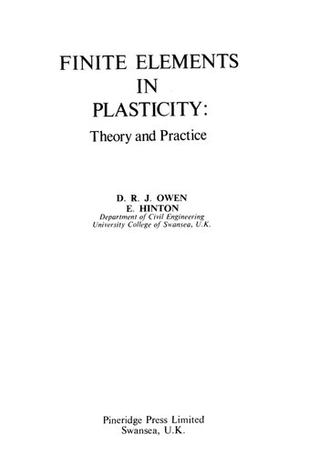 Finite Elements in Plasticity