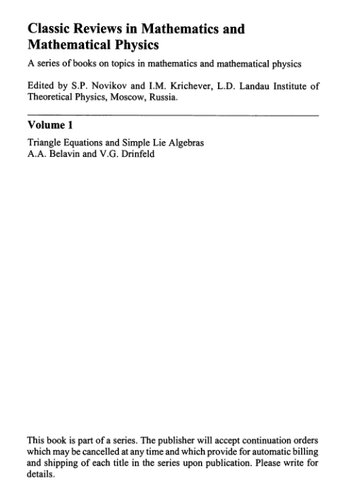 Triangle Equations and Simple Lie Algebras