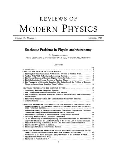 Stochastic problems in physics and astronomy