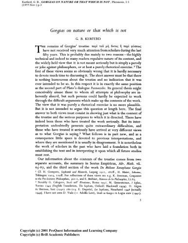 Phronesis. A Journal for Ancient Philosophy. Vol. 01. N? 1-2. 1955-6