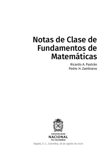 Notas de Clase de Fundamentos de Matemáticas