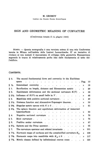 Sign and geometric meaning of curvature