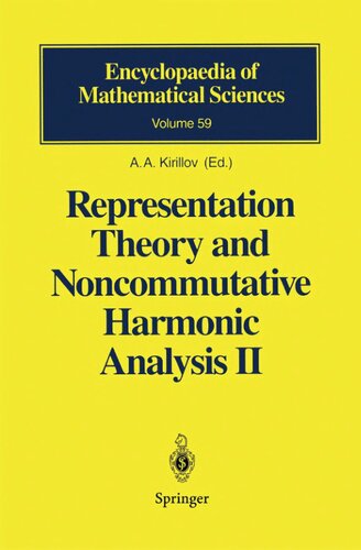 Representation Theory and Noncommutative Harmonic Analysis II: Homogeneous Spaces, Representations and Special Functions (Encyclopaedia of Mathematical Sciences, 59)