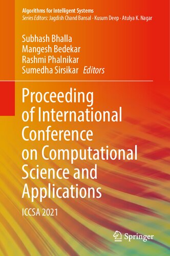 Proceeding of International Conference on Computational Science and Applications: ICCSA 2021 (Algorithms for Intelligent Systems)